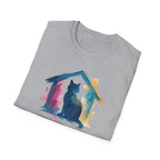 Watercolor It's Not a Home Without a Cat T-Shirt