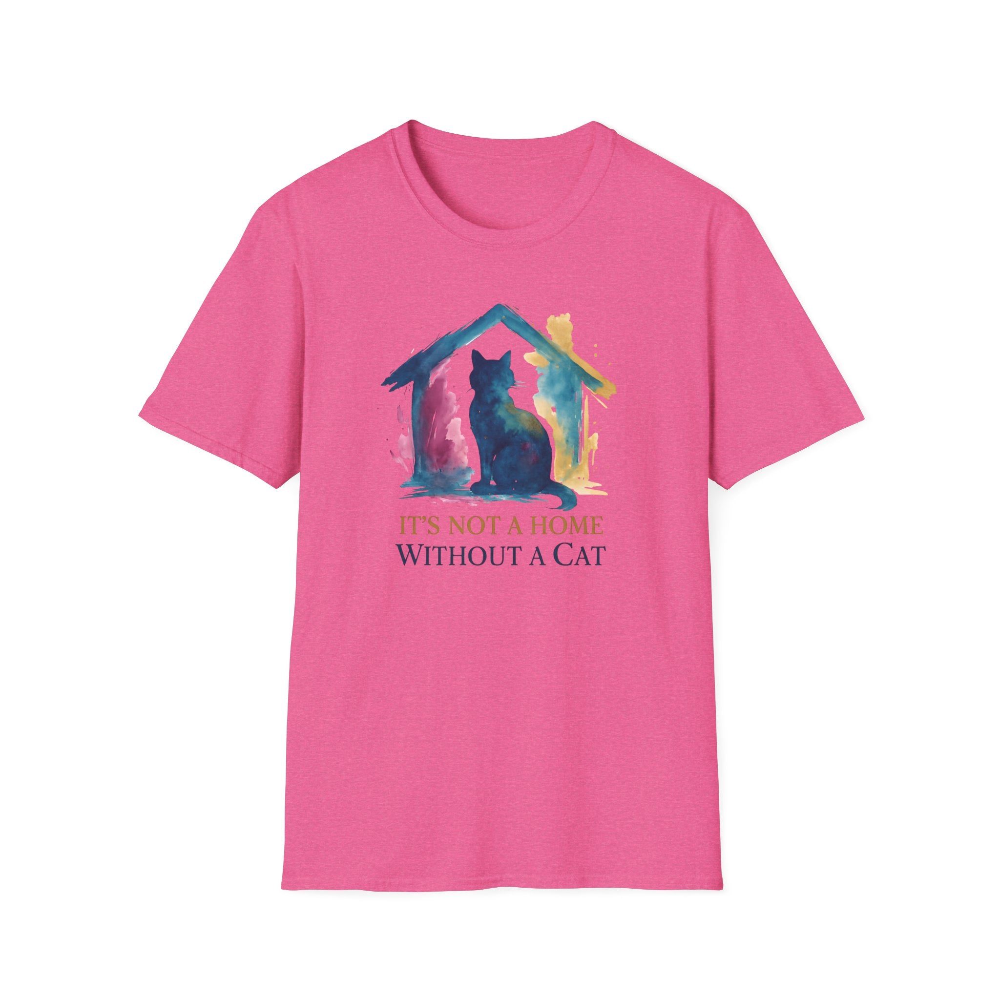 Watercolor It's Not a Home Without a Cat T-Shirt