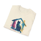 Watercolor It's Not a Home Without a Cat T-Shirt