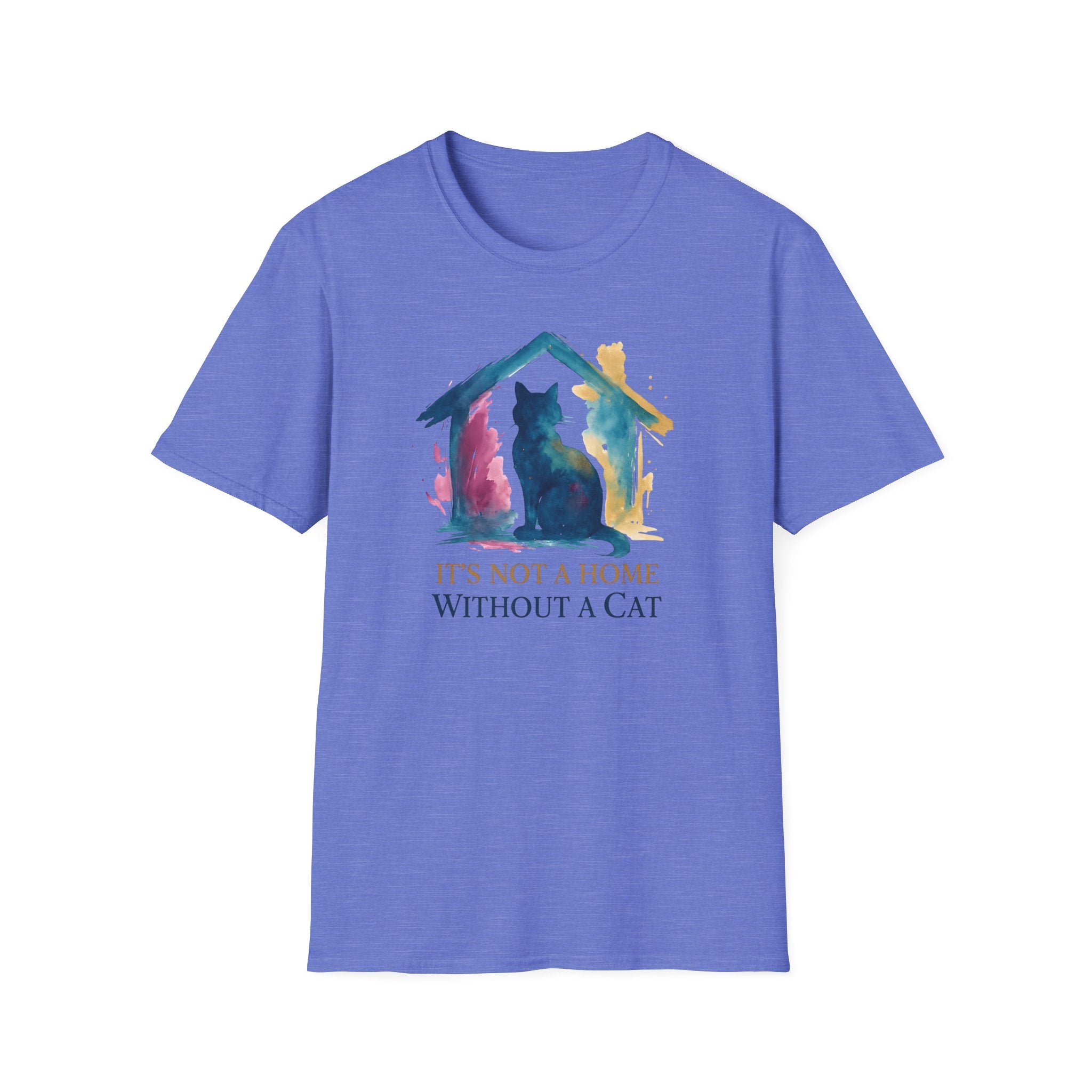 Watercolor It's Not a Home Without a Cat T-Shirt