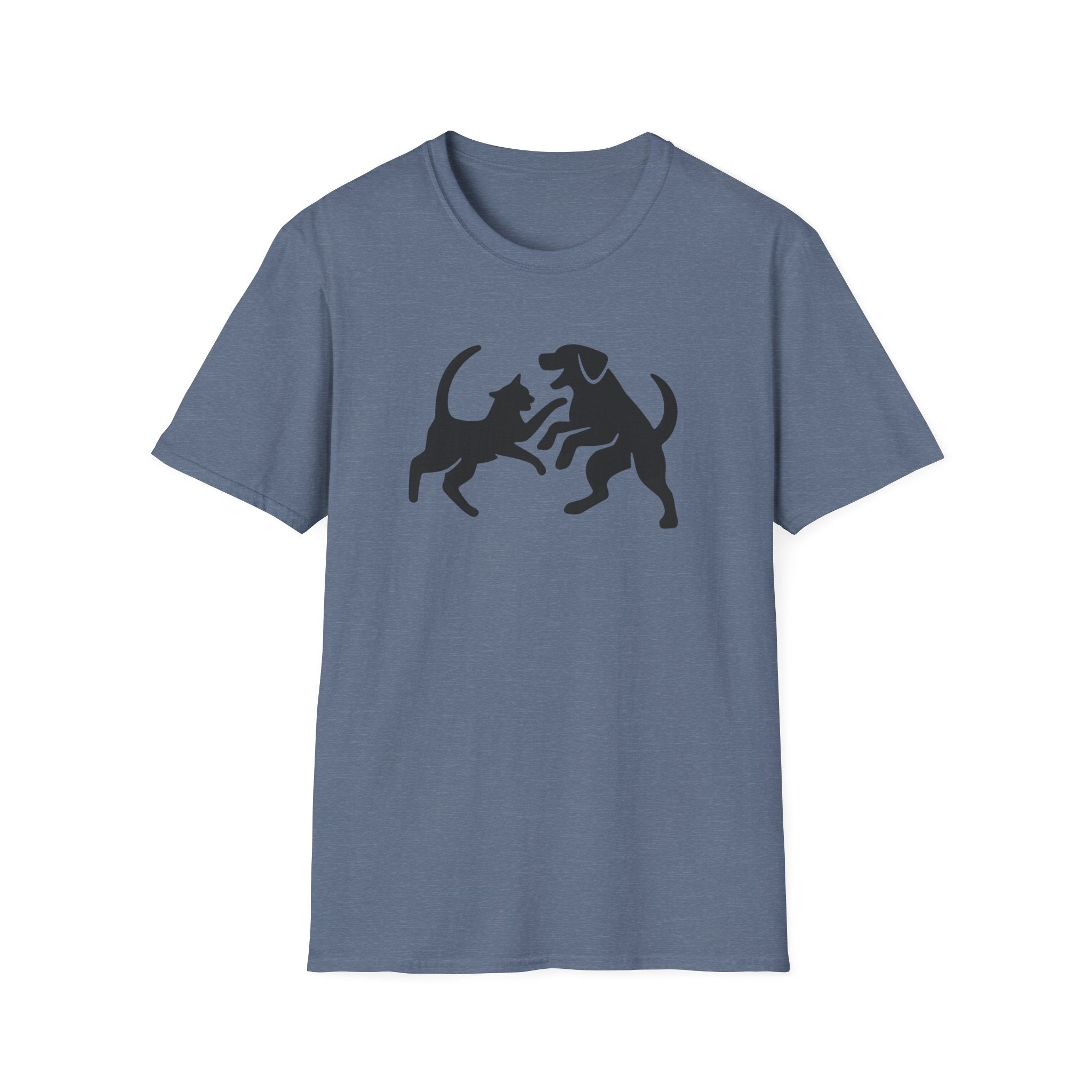 Cat and Dog Playing Pet T-Shirt