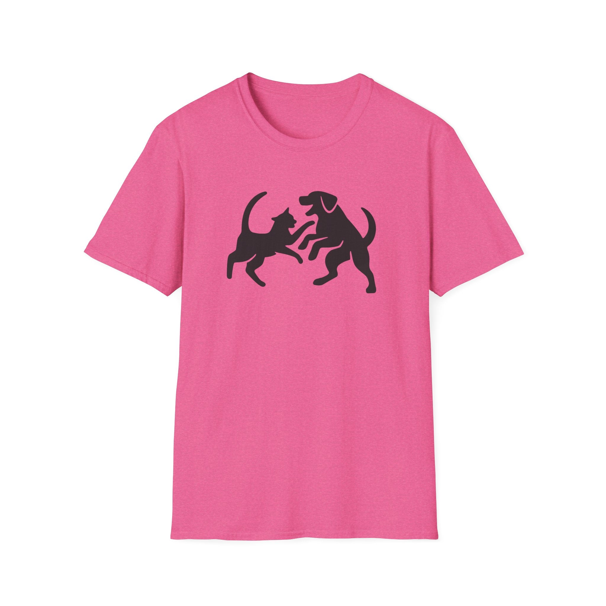 Cat and Dog Playing Pet T-Shirt
