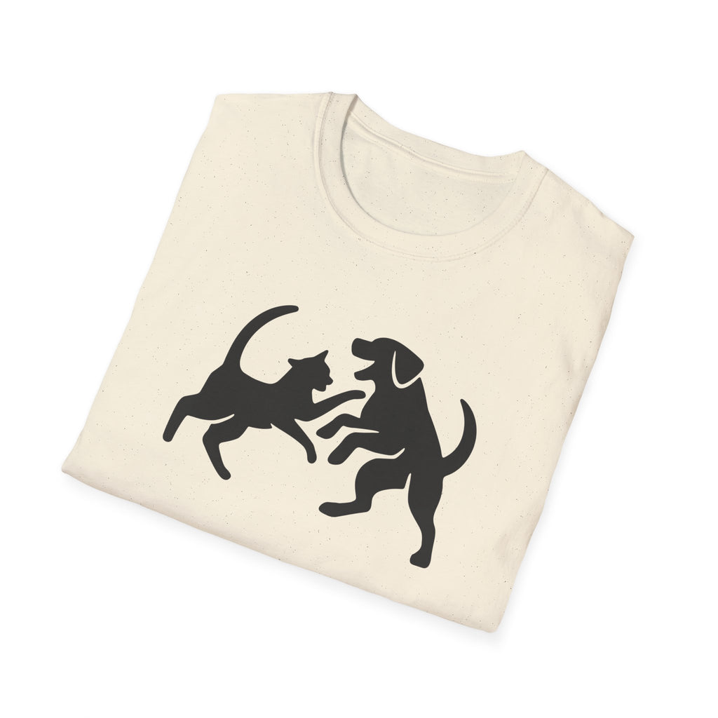 Cat and Dog Playing Pet T-Shirt