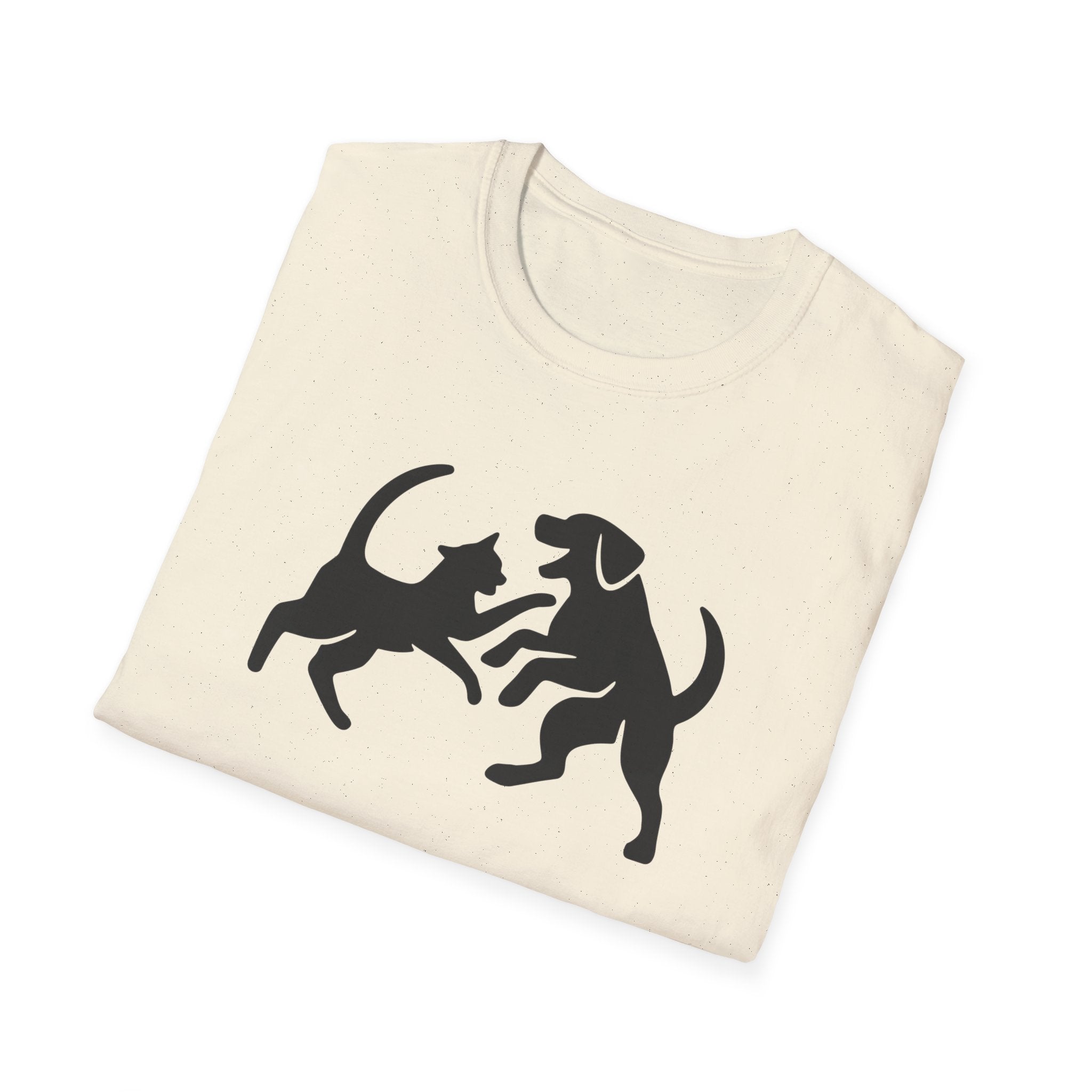 Cat and Dog Playing Pet T-Shirt