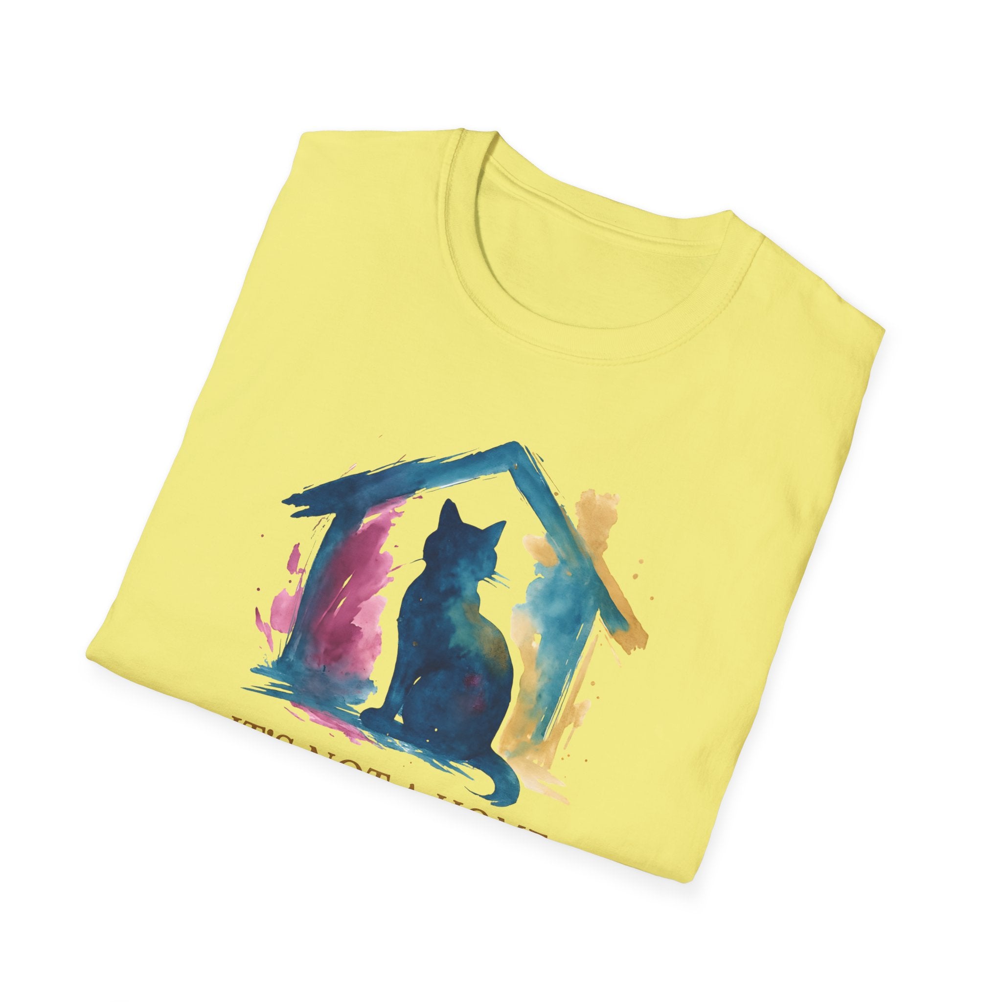 Watercolor It's Not a Home Without a Cat T-Shirt