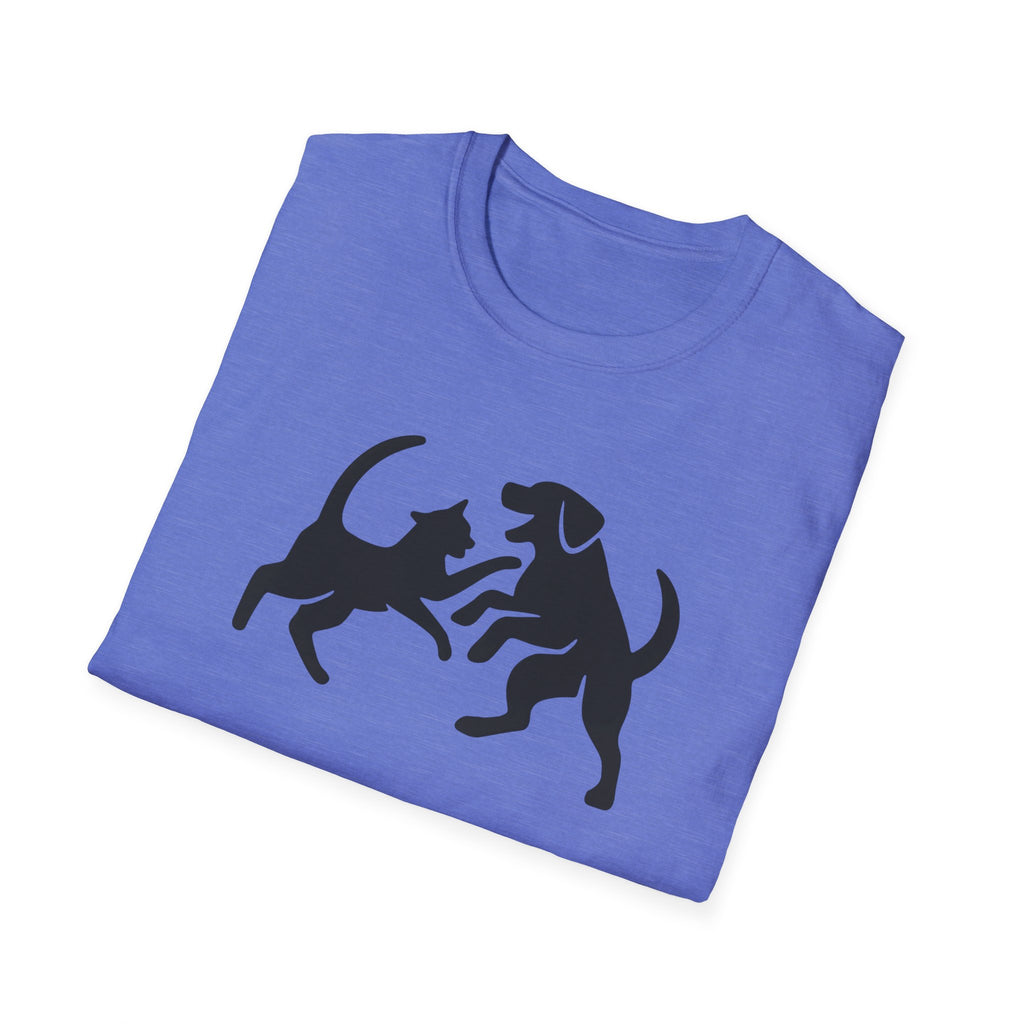 Cat and Dog Playing Pet T-Shirt