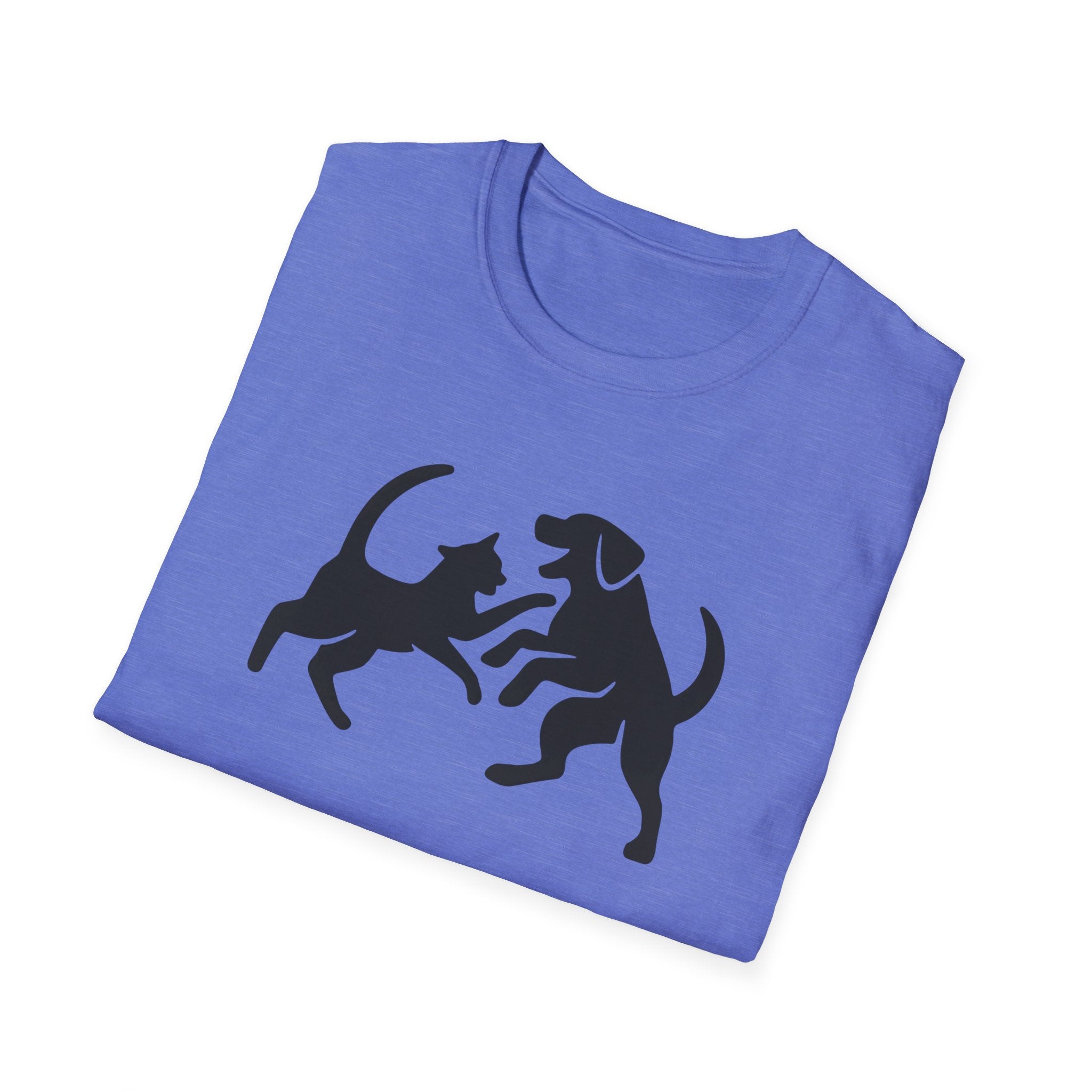 Cat and Dog Playing Pet T-Shirt