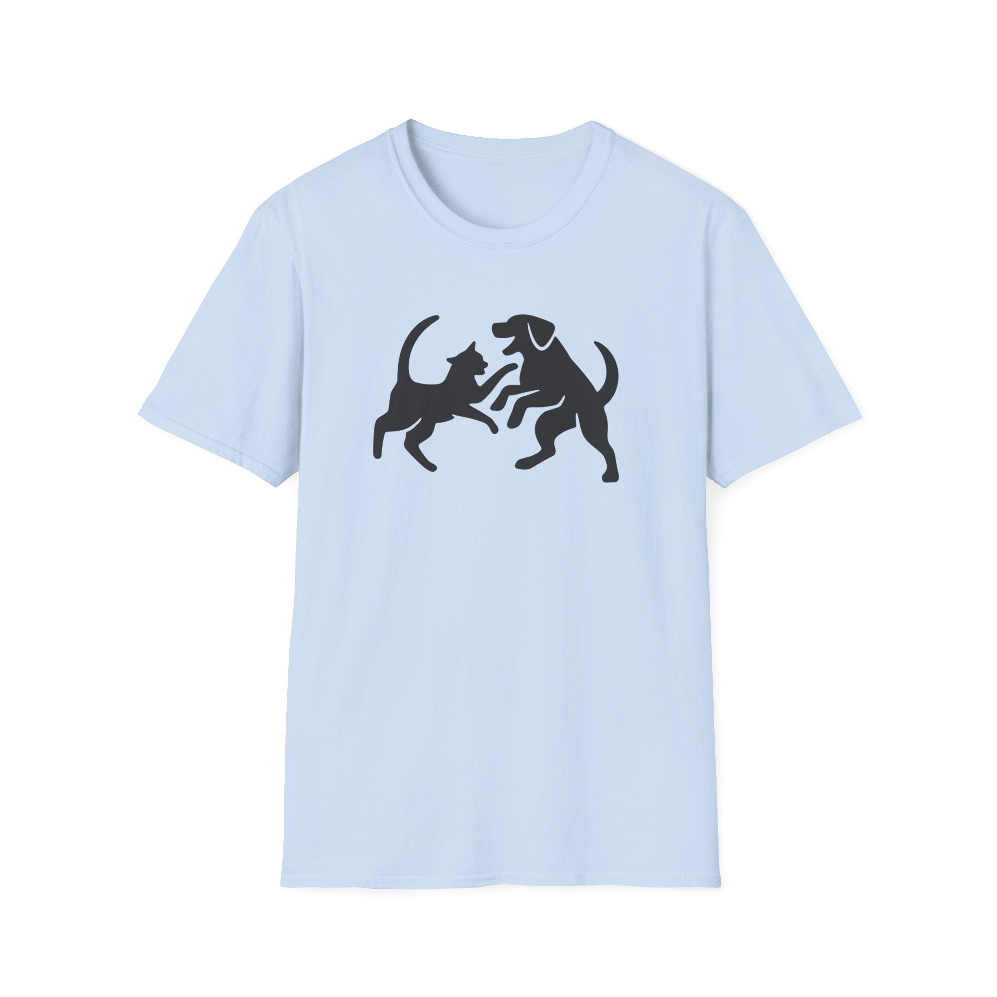 Cat and Dog Playing Pet T-Shirt