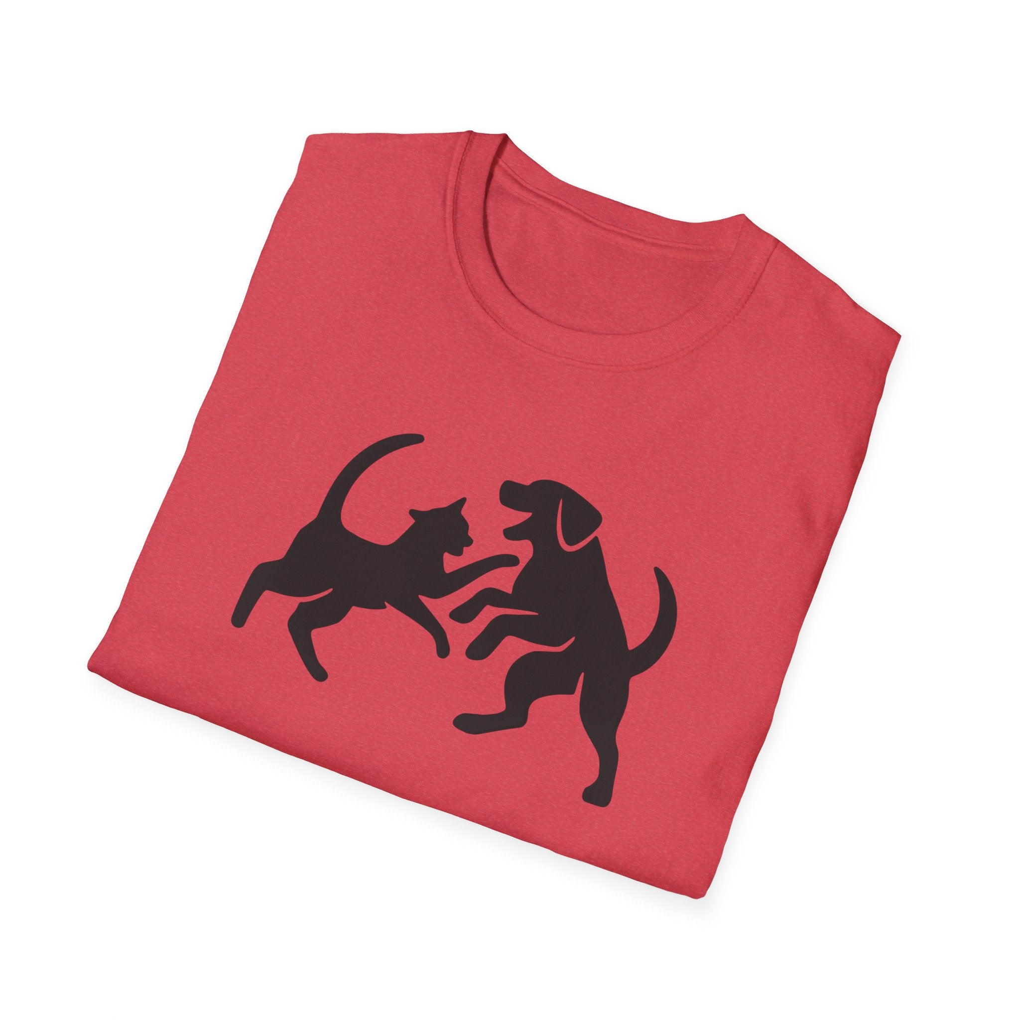 Cat and Dog Playing Pet T-Shirt