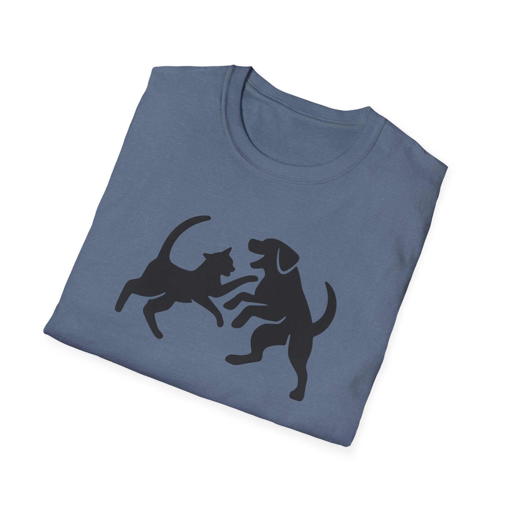Cat and Dog Playing Pet T-Shirt