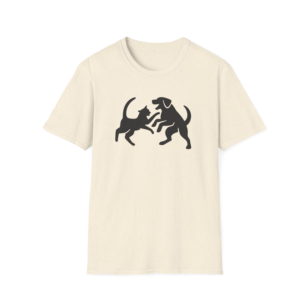Cat and Dog Playing Pet T-Shirt