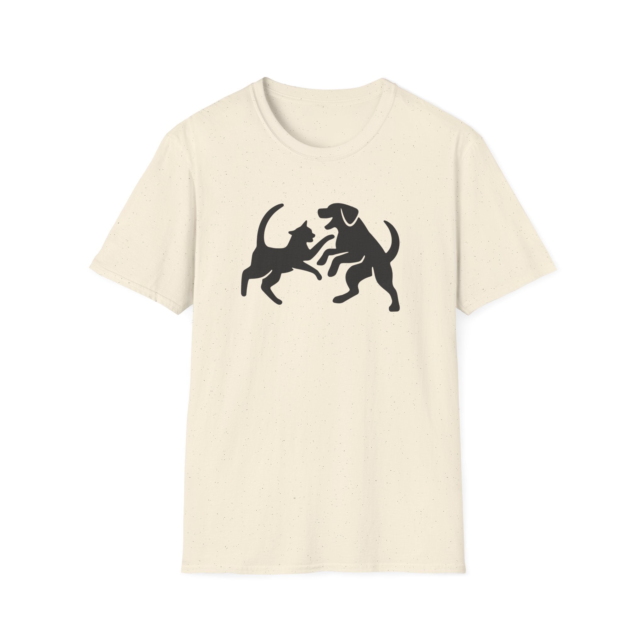 Cat and Dog Playing Pet T-Shirt