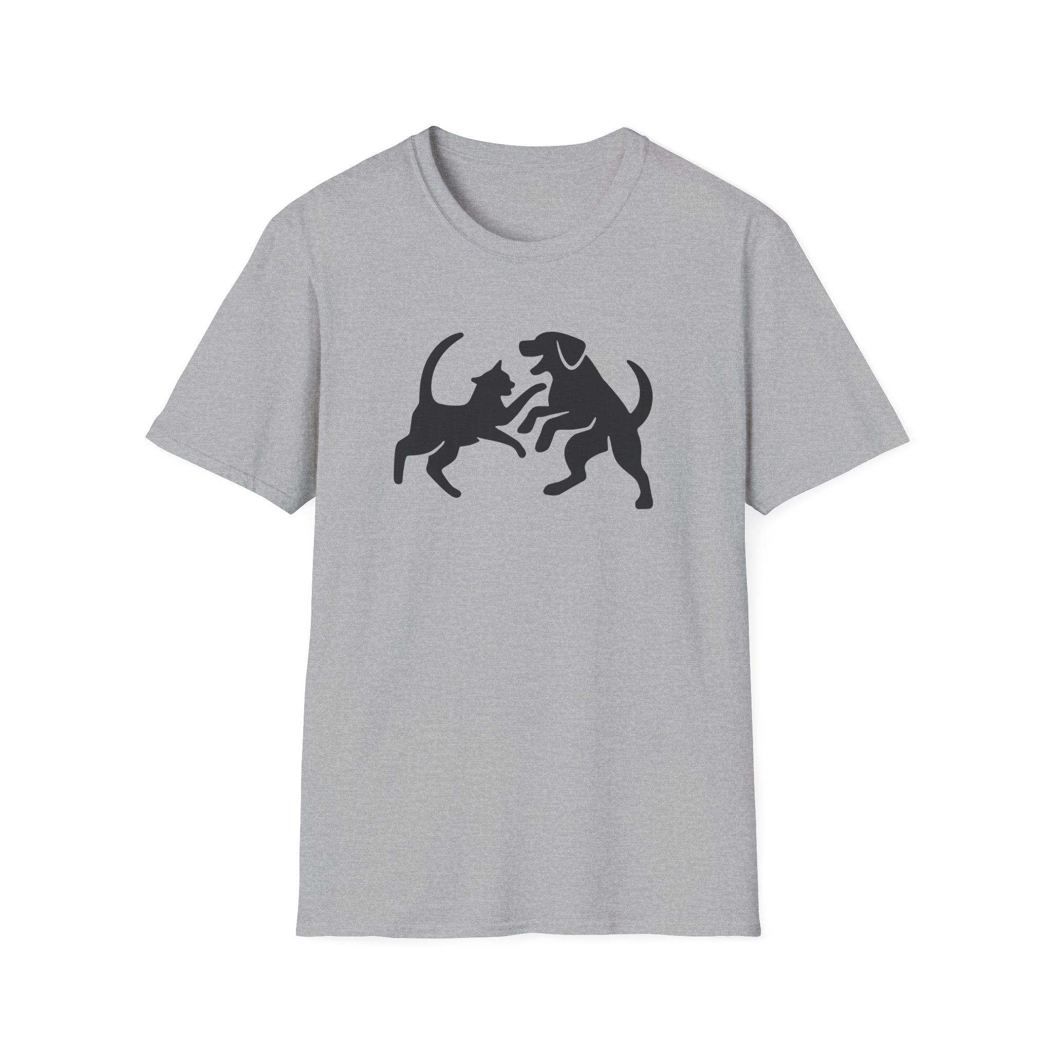 Cat and Dog Playing Pet T-Shirt